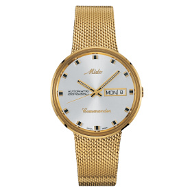 Montre Mido Commander 1959 37mm Cadran Argent Bracelet Acier inoxydable Doré