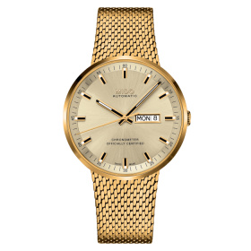 Montre Mido Commander Icône 42mm Cadran Jaune Bracelet Acier inoxydable Or jaune