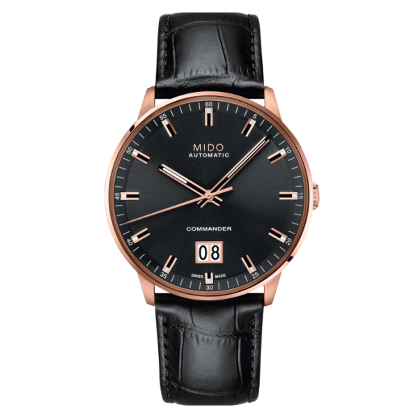 Montre Mido Commander Big Date 42mm Cadran Noir Bracelet Cuir Noir