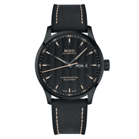 Montre Mido Multifort Chronometer 1 42mm Cadran Noir Bracelet Tissu Noir