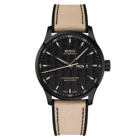 Montre Mido Multifort Chronometer 1 42mm Cadran Noir Bracelet Tissu Noir