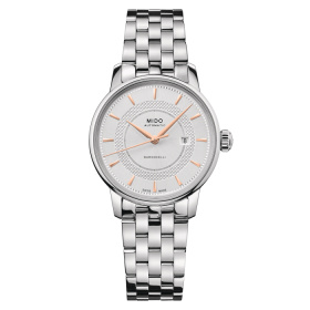 Montre Mido Baroncelli Signature 30mm Cadran Argent Bracelet Acier inoxydable Gris