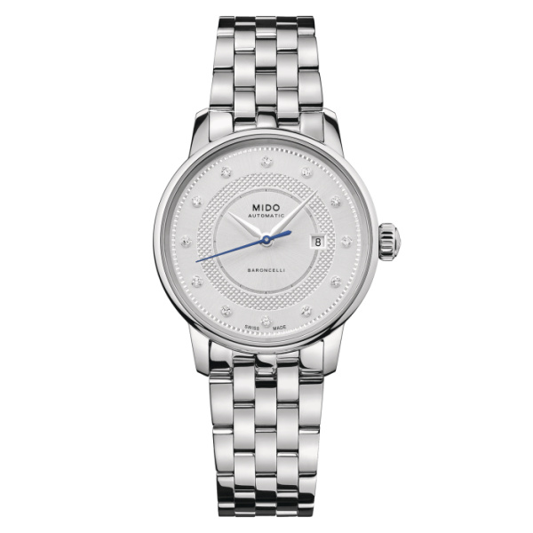 Montre Mido Baroncelli Signature 30mm Cadran Argent Bracelet Acier inoxydable Gris