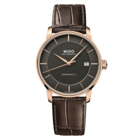 Montre Mido Baroncelli Signature Gent 39mm Cadran Anthracite Bracelet Cuir Brun