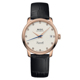 Montre Mido Baroncelli Heritage Lady 33mm Cadran Ivoire Bracelet Cuir Noir