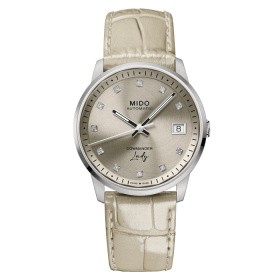 Montre Mido Commander Lady 35mm Cadran Brun Bracelet Cuir Brun