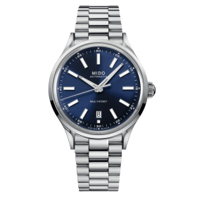 Montre Mido Multifort Patrimony Powerwind 40mm Cadran Bleu Bracelet Acier inoxydable Gris