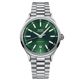 Montre Mido Multifort Patrimony Powerwind 40mm Cadran Vert Bracelet Acier inoxydable Gris