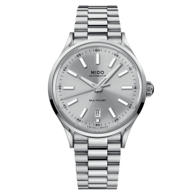 Montre Mido Multifort Patrimony Powerwind 40mm Cadran Argent Bracelet Acier inoxydable Gris
