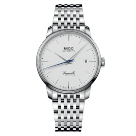 Montre Mido Baroncelli Heritage 39mm Cadran Blanc Bracelet Acier inoxydable Gris