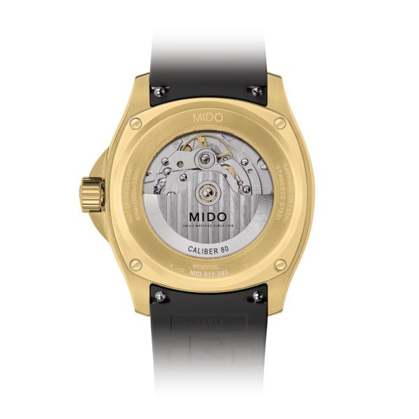 Montre Mido Multifort TV Big Date 40mm Cadran Champagne Bracelet Acier inoxydable Doré