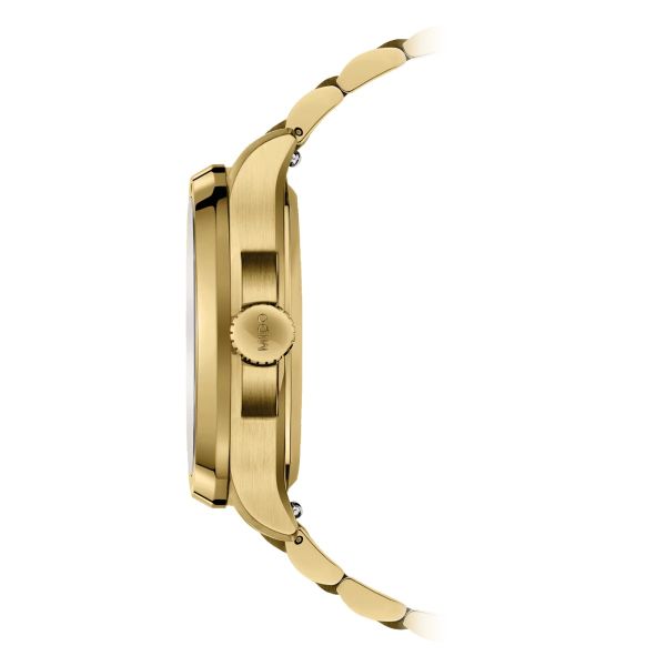 Montre Mido Multifort TV Big Date 40mm Cadran Champagne Bracelet Acier inoxydable Doré