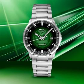 Montre Mido Commander Gradient 40mm Cadran Vert Bracelet Acier inoxydable Gris