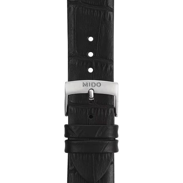 Montre Mido Baroncelli Heritage 39mm Cadran Blanc Bracelet Cuir Noir