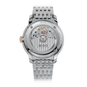 Montre Mido Baroncelli Heritage 39mm Cadran Blanc Bracelet Acier inoxydable PVD rose