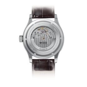 Montre Mido Multifort M 42mm Cadran Argent Bracelet Cuir Brun