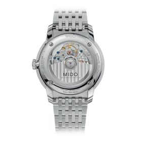 Montre Mido Baroncelli Heritage 39mm Cadran Blanc Bracelet Acier inoxydable Gris