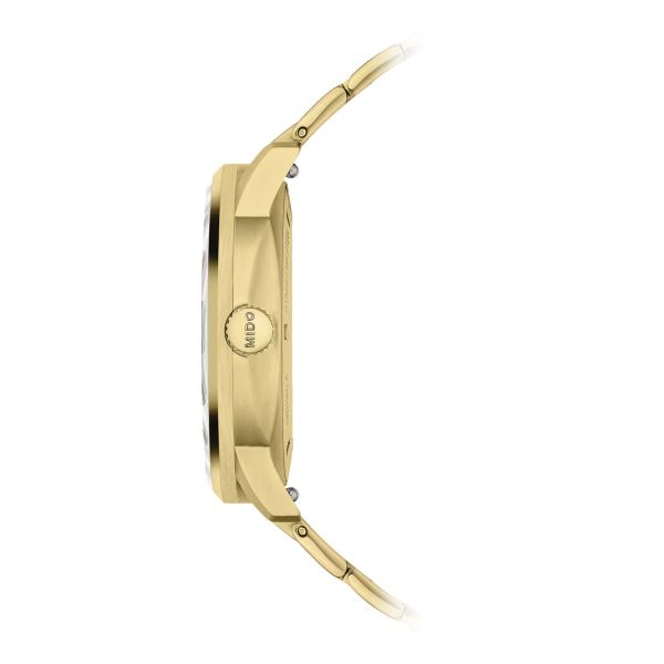 Montre Mido Commander Lady 35mm Cadran Noir Bracelet Acier inoxydable Or jaune