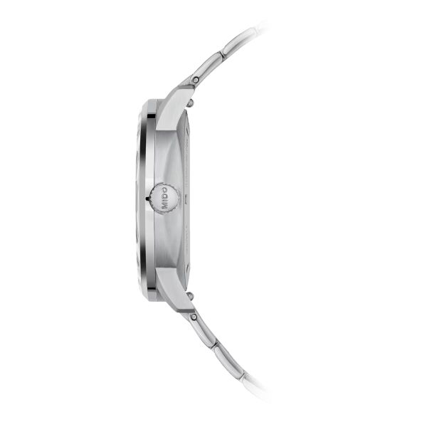 Montre Mido Commander Lady 35mm Cadran Argent Bracelet Acier inoxydable Gris