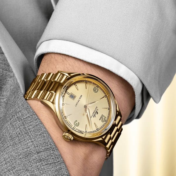 Montre Mido Multifort Powerwind 40mm Cadran Champagne Bracelet Acier inoxydable Or jaune