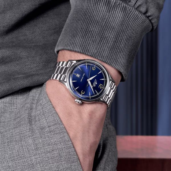 Montre Mido Multifort Powerwind 40mm Cadran Bleu Bracelet Acier inoxydable Gris