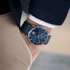 Montre Mido Commander Big Date 42mm Cadran Bleu Bracelet Tissu Bleu