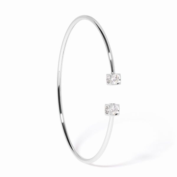 Bracelet Dinh Van Le Cube Diamant Moyen Modèle Or Blanc Diamant