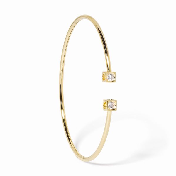 Bracelet Dinh Van Le Cube XL Or Jaune et Diamants
