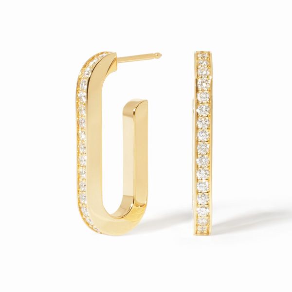 Créoles Dinh VanMaillon Grand Modèle Or Jaune Diamants