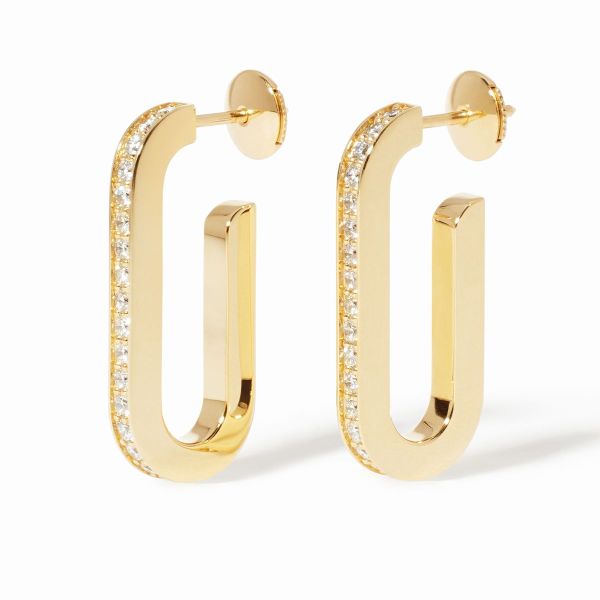 Créoles Dinh VanMaillon Grand Modèle Or Jaune Diamants