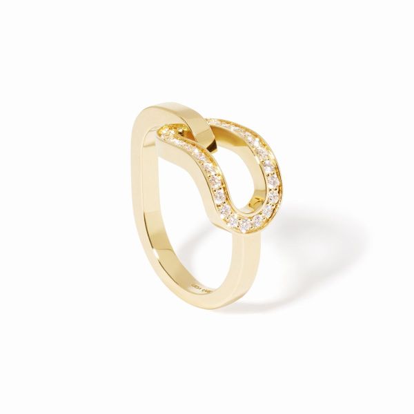 Bague Dinh Van Maillon Grand Modèle Or Jaune Diamants