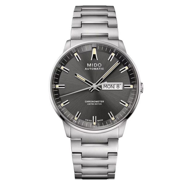 Montre Mido Commander IBA 40mm Cadran Anthracite Bracelet Acier inoxydable Gris