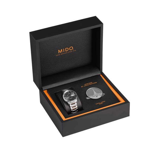 Montre Mido Commander IBA 40mm Cadran Anthracite Bracelet Acier inoxydable Gris