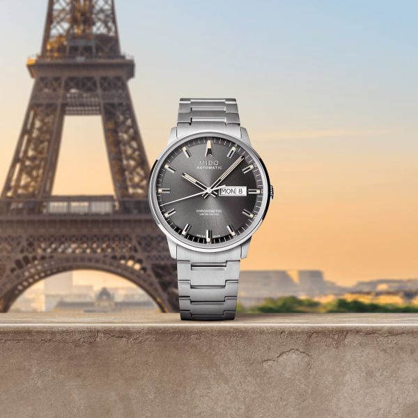Montre Mido Commander IBA 40mm Cadran Anthracite Bracelet Acier inoxydable Gris