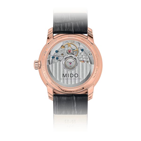 Montre Mido Baroncelli Heritage Lady 33mm Cadran Ivoire Bracelet Cuir Noir