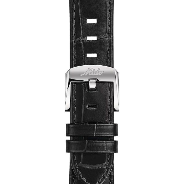 Montre Mido Multifort Patrimony Chronograph 42mm Cadran Noir Bracelet Cuir Noir