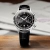 Montre Mido Multifort Patrimony Chronograph 42mm Cadran Noir Bracelet Cuir Noir