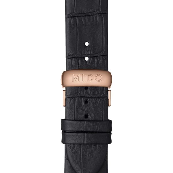 Montre Mido Baroncelli Chronometer 40mm Cadran Argent Bracelet Cuir Noir