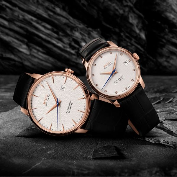 Montre Mido Baroncelli Chronometer 40mm Cadran Argent Bracelet Cuir Noir