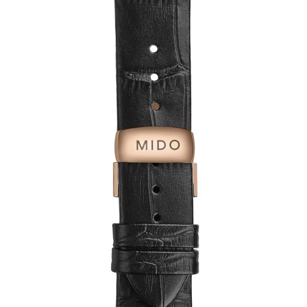 Montre Mido Baroncelli Chronometer 34mm Cadran Argent Bracelet Cuir Noir