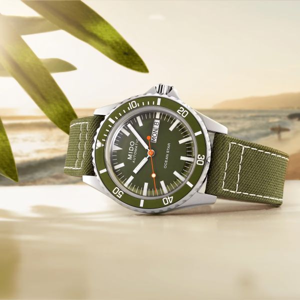 Montre Mido Ocean Star Tribute 40,5mm Cadran Vert Bracelet Tissu Vert