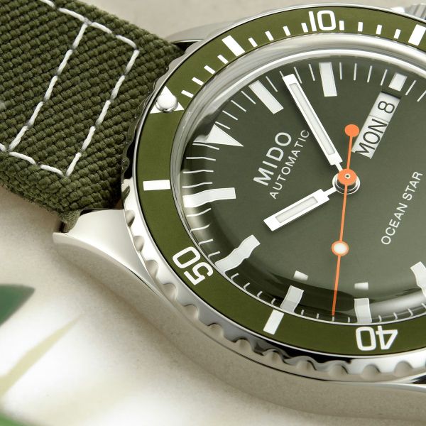 Montre Mido Ocean Star Tribute 40,5mm Cadran Vert Bracelet Tissu Vert