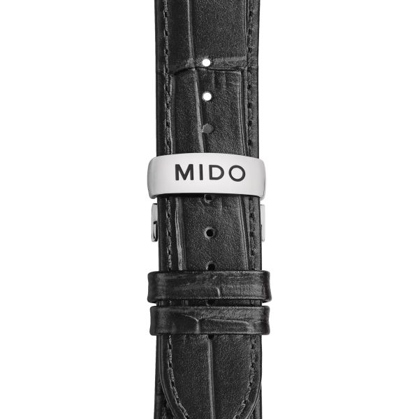 Montre Mido Baroncelli Signature 39mm Cadran Argent Bracelet Cuir Noir
