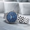 Montre Mido Baroncelli Signature 39mm Cadran Bleu Bracelet Acier inoxydable Gris