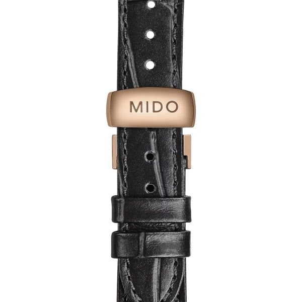 Montre Mido Baroncelli Signature 30mm Cadran Argent Bracelet Cuir Noir