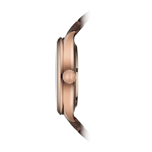 Montre Mido Multifort Chronometer 1 42mm Cadran Argent Bracelet Cuir Brun