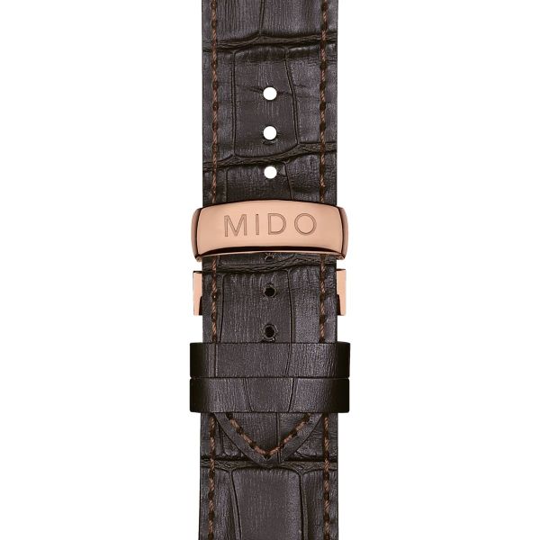 Montre Mido Multifort Chronometer 1 42mm Cadran Argent Bracelet Cuir Brun
