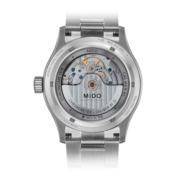 Montre Mido Multifort Chronometer 1 42mm Cadran Blanc Bracelet Acier inoxydable Gris