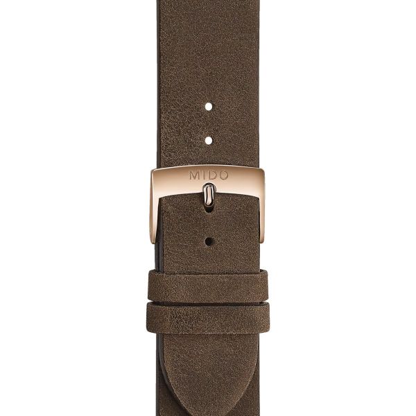 Montre Mido Multifort Patrimony 40mm Cadran Noir Bracelet Cuir Brun