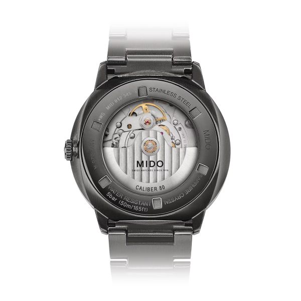Montre Mido Commander Big Date 42mm Cadran Anthracite Bracelet Acier inoxydable Gris